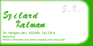 szilard kalman business card