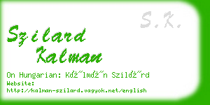 szilard kalman business card